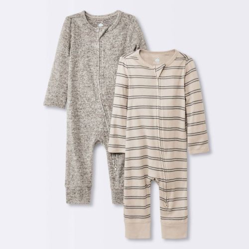 Baby 2pk Cozy Romper - Cloud Island™ Brown