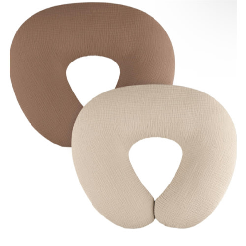 2-Pack Muslin Nursing Pillow Covers, Breathable 100% Cotton Breastfeeding Pillow Slipcovers for Standard Nursing Pillows, Soft Covers for Baby Girls and Boys with Zipper