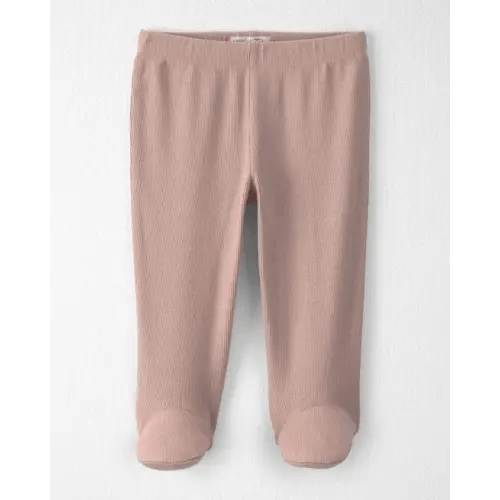 Baby Girl Organic Cotton Rib Footed Pants - Little Planet | Carter's