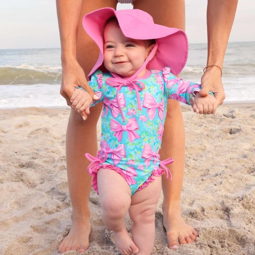 Solid Sun Hat | Bow Pink