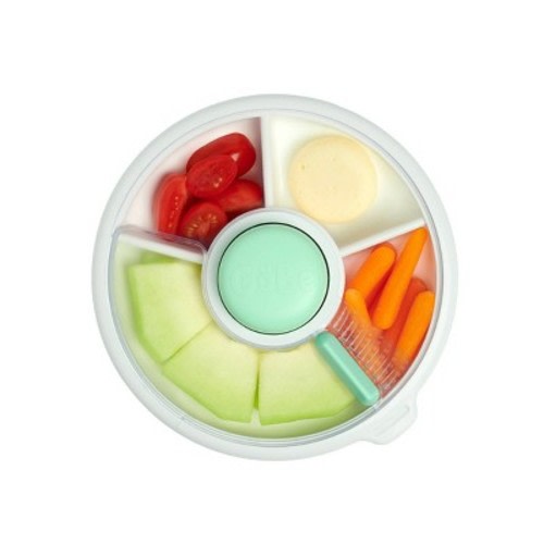 GoBe Kids' Small Snack Spinner Slide Baby and Toddler Food Storage Container - 11oz, Color: Mint Green