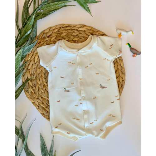 Baby boy summer romper/baby duck outfit/summer baby clothes/organic baby clothes/newborn boy/boy baby shower/baby gift/boy duck outfit