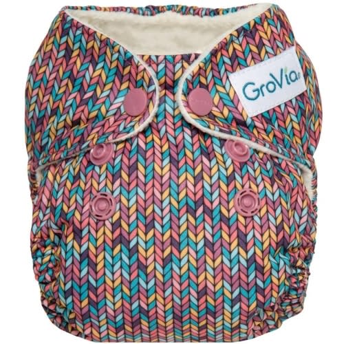 Newborn All In One Cloth Diapers - Fable Green Yarn | GroVia