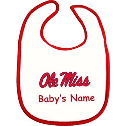 Mississippi Ole Miss Rebels Personalized Cotton Baby Bib