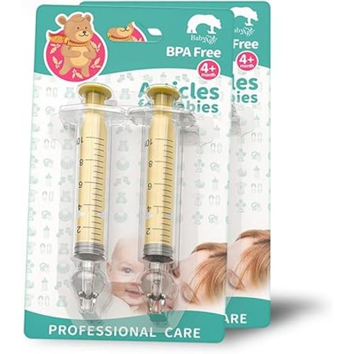 Nasal Syringe for Baby ( Yellow ) - 4PCS - Safe Silicon Baby Nasal Aspirator Qucik Syringe Nose Cleaner Rinsing Tool for Baby/Infant/Kid