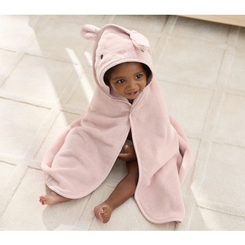 Super Soft Pink Bunny Baby Hooded Towel & Washcloth Set