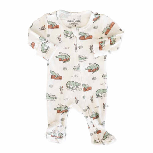 Later Gator Bamboo Waffle Zipper Footie