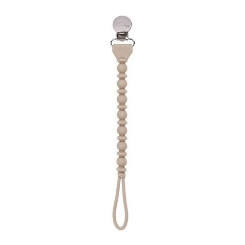 Itzy Ritzy Sweetie Beaded Strap Pacifier Clip - Toast