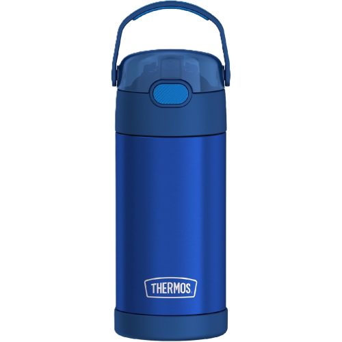 THERMOS FUNTAINER 12 Ounce Stainless Steel Vacuum Insulated Kids Straw Bottle, Blue