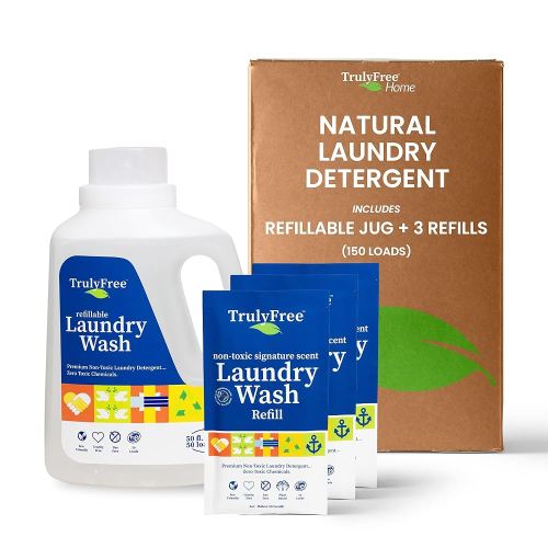 Laundry Detergent for Sensitive Skin | Gentle & Safe for Baby Clothes | Plant-Based | 3 Pack Refill Powder| Easy to Dissolve to Create a Liquid| Signature Wash Scented (150 Loads)