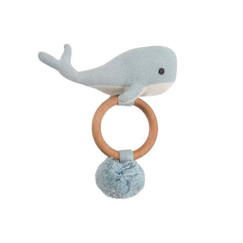 Organic Knit Whale Rattle Teether