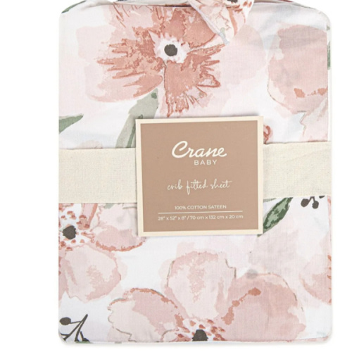 Parker Fitted Crib Sheet (Pink Floral)