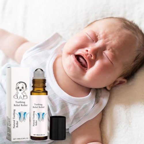 Natural Teething Relief Roller, 10ml Organic Oil, Gentle Massage for Baby's Gums, Soothing Teething Relief for Infants, Essential Oil Roller for Toddlers, Natural Teething Aid, Safe and Effective for