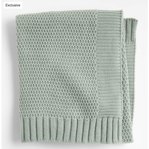 Bubble Knit Verte Green Baby Stroller Blanket