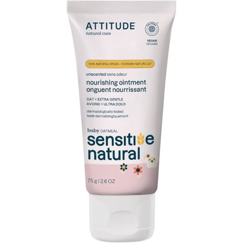 Attitude Protective Body Ointment, Plant and Mineral-Based Ingredients, Vegan and Cruelty-free Personal Care Products for Sensitive Skin, Unscented, 2.5 Fl Oz