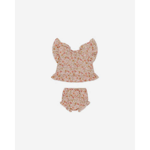 Butterfly Top + Bloomer Set || Pink Gardenia