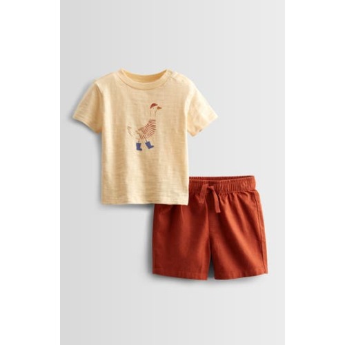 Graphic T-Shirt & Drawstring Shorts Set