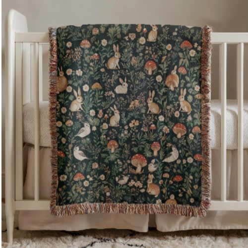 Forest tapestry baby blanket
