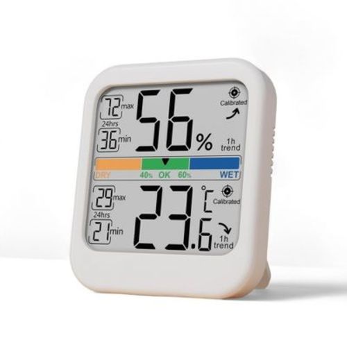Digital Hygrometer Indoor Thermometer with High Accuracy Sensor and Comfort Indicator for Home Bedroom Baby Room and Greenhouse, White
