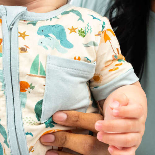 Explore Florida Bamboo Baby Shortie Romper Beige/Multi - Emerson and Friends | Maisonette