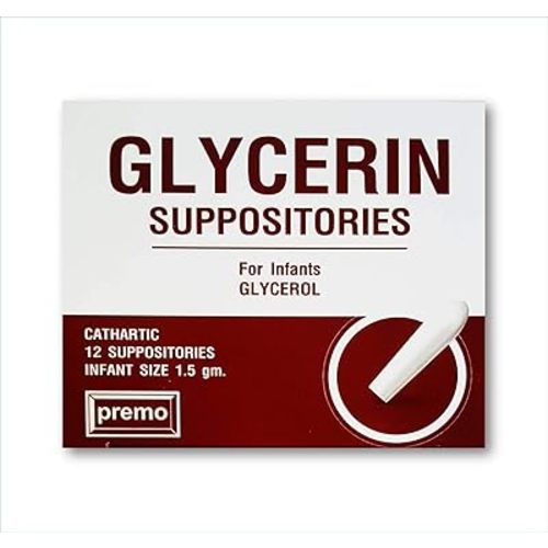 Glycerin Suppositories in Foils New Look by Premo (Infant Size 1.5 Gm. X 12 Suppositories) Convenient for Infant Occasional Laxative Apply in a Newborn, Firm Stools Less Than Once a Day