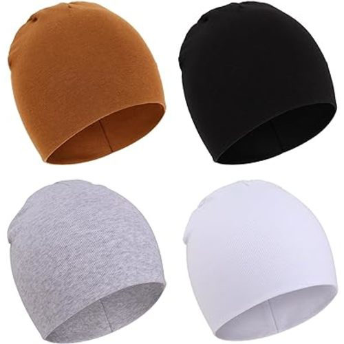 DRESHOW BQUBO 4 Pieces Baby Beanie Newborn Toddler Soft Cute Knit Hat Hospital Hats for Baby Boys Infant Cap Beanies