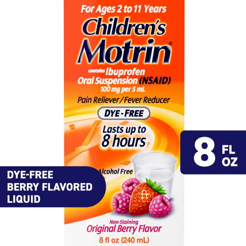 Children's Motrin Ibuprofen Kids Medicine, Berry Flavored, 8 fl. oz HSA/FSA Eligible