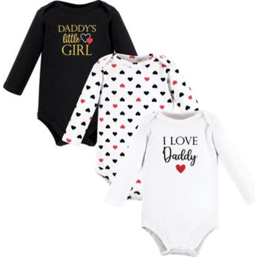 Little Soft Cotton Long-Sleeve One-Piece 3Pk, 0-3M
