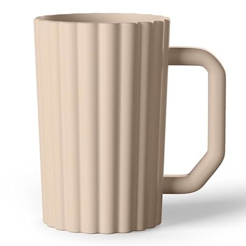 Baby Bath Rinse Cup, Silicone Body Washing Rinser Cup with Easy Grip Handle (Natural)