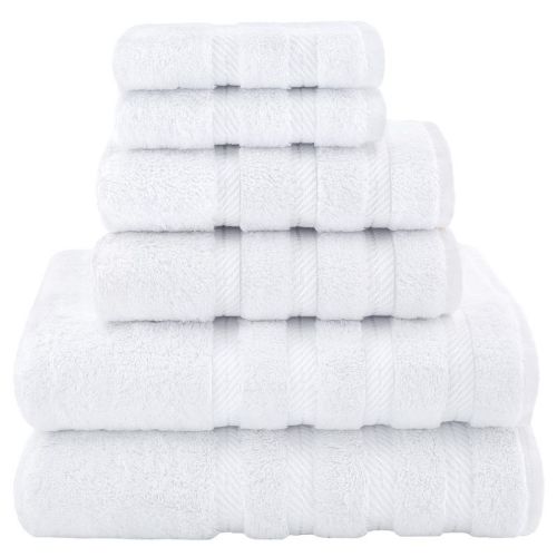American Soft Linen 6 Piece Towel Set, 100% Cotton Bath Towels For Bathroom, Beige
