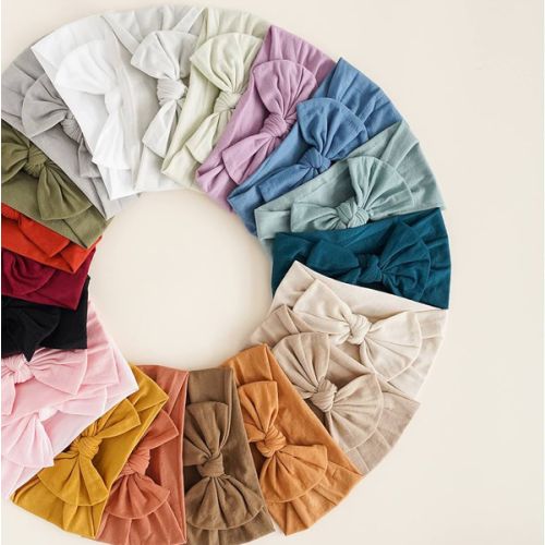 Prohouse 20PCS Baby Nylon Headbands Hairbands Hair Bow Elastics for Baby Girls Newborn Infant Toddlers Kids(Clay)