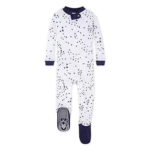 Burt's Bees Baby Baby Boys' Pajamas, Zip-Front Non-Slip Unisex Footed Sleeper Pjs, Organic Cotton
