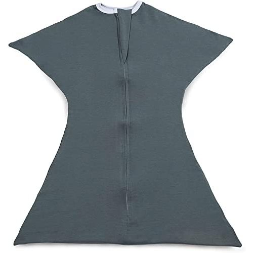 SleepingBaby Poly Zipadee-Zip Swaddle Transition Baby Swaddle Blanket with Zipper, Cozy Baby Sleep Sack Wrap (Small 4-8 Months | 12-19 lbs, 25-29 inches | Classic Grey)