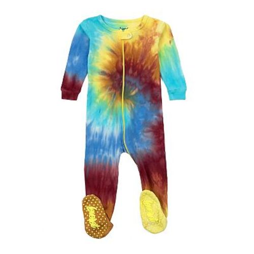 Leveret Kids Footed Cotton Pajama Tie Dye Boys