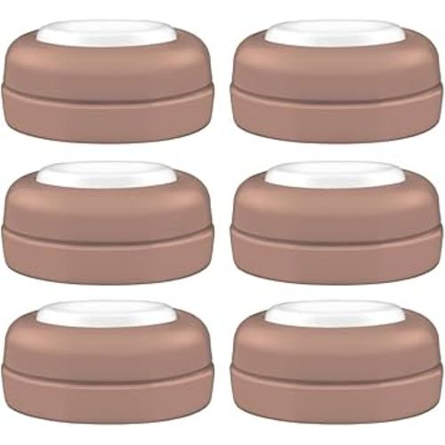 Maymom Screw Lids Aka Travel Caps with Rewritable Sealing Disc Compatible with Avent, Maymom Wide Mouth Bottles; Cap Replace Avent Natural Bottle Sealing Ring and Sealing Disc, 6pcs. (Brown)