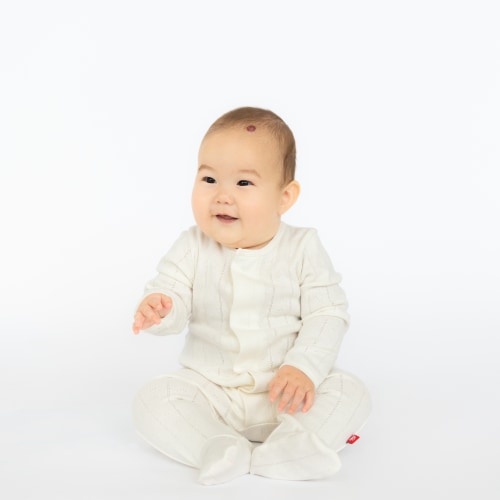 love lines tofu organic cotton pointelle magnetic parent favorite footie