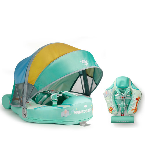 Mambobaby Pool Float with Canopy and Tail Zoo