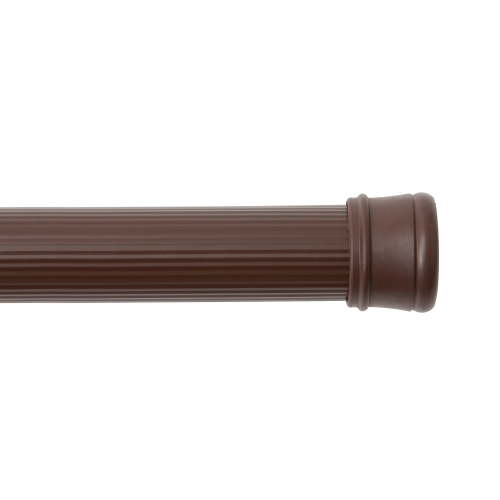 Kenney® Twist & Fit™ No Tools Rust-Resistant Coated Steel Straight Spring Tension Shower Curtain Rod, 42-72", Chocolate
