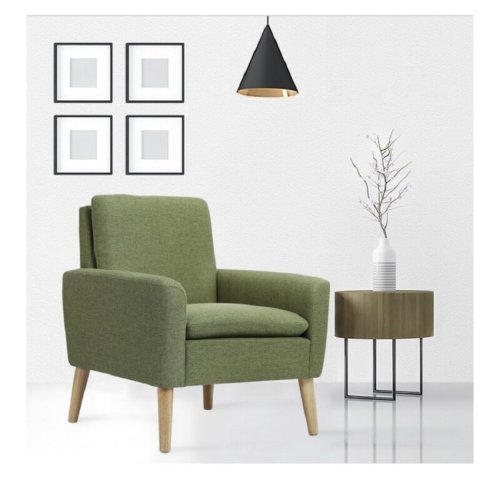 George Oliver Cristyle 29'' Wide Upholstered Linen Arm Accent Chair | Wayfair
