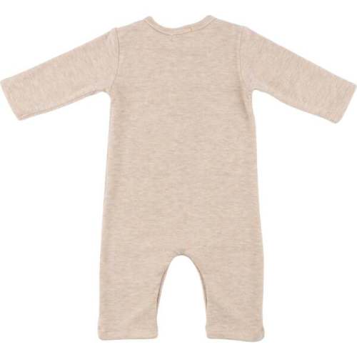 Mini Honeycomb One Button Long Romper, Sand - Oh Baby! | Maisonette
