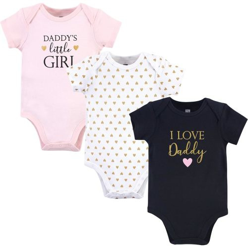 Hudson Baby baby boys Cotton Bodysuits and Toddler T Shirt Set, Girl Daddy, 0-3 Months US