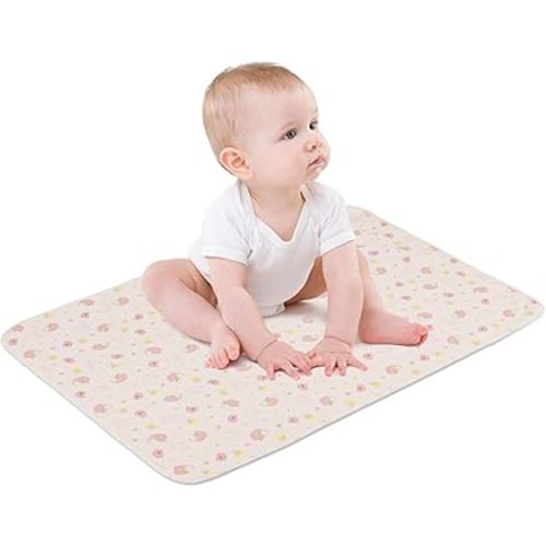 2 Pcs 20x27Inches Waterproof Changing Pads,Reusable Leak Proof Crib Disaper Pads,Portable Unisex Baby Changing Mat for Home&Travel.(Pink)