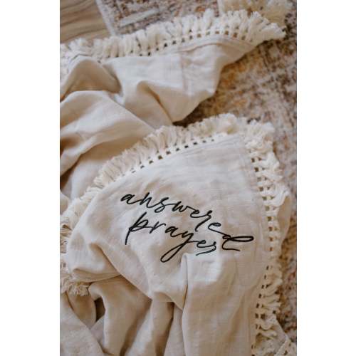 Answered Prayer Tassel Swaddle Blanket – AmorClothingCo.