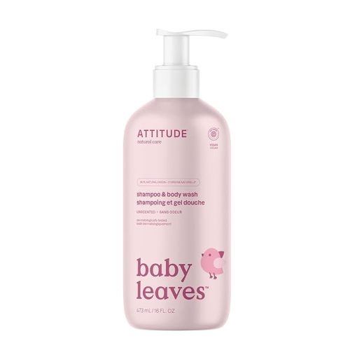 ATTITUDE 2-in-1 Shampoo and Body Wash for Baby, 16 Fl Oz (Pack of 1) | Fragrance-Free | Plant- and Mineral-Based - Unscented