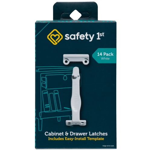 Cabinet & Drawer Latches - White (14 Pack)