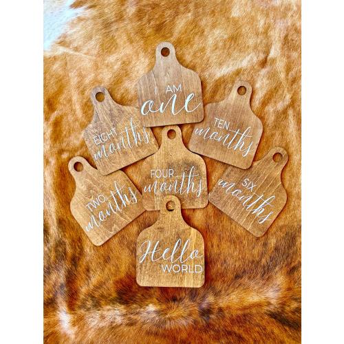 Cow Tag Baby Milestone Set: Western Rustic Nursery Decor