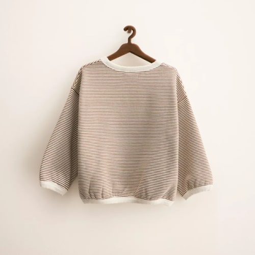 ZARA TIMELESS - FINE STRIPE SWEATSHIRT - Ecru / Brown | ZARA United States