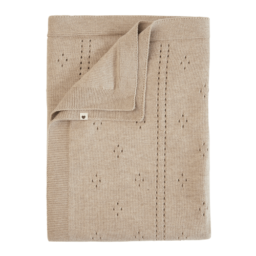 Knitted Blanket Pointelle - Vanilla