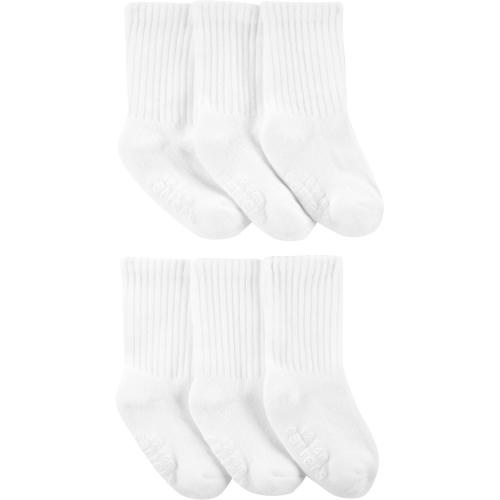 Baby 6-Pack Crew Socks - 3-12M - Style,White