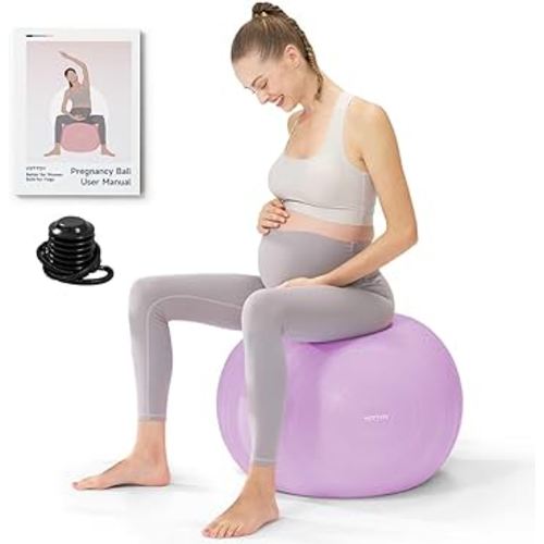 YOTTOY Pregnancy Ball,1.8mm Thick Birthing Ball for Maternity Physio and Birth Preparation,Yoga Ball&Exercise Ball for Pregnancy Includes Pump